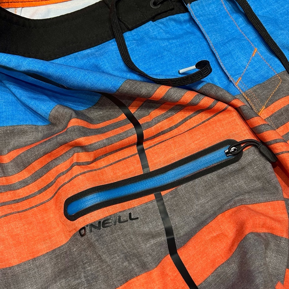 O'Neill Men's Orange and Blue Swim/BoardShorts - Picture 4 of 6